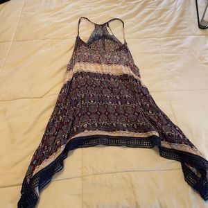 Purple, pink, navy paisley top